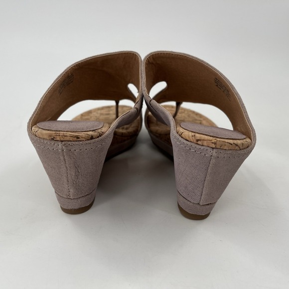 Donald Pliner Myrtle60 Mushroom Distressed Metallic Cork Wedge Sandals 8M NEW - Picture 6 of 9